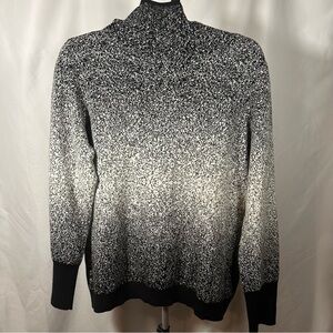 DKNY turtle neck Sweater in Speckled Black white gray Size XL
